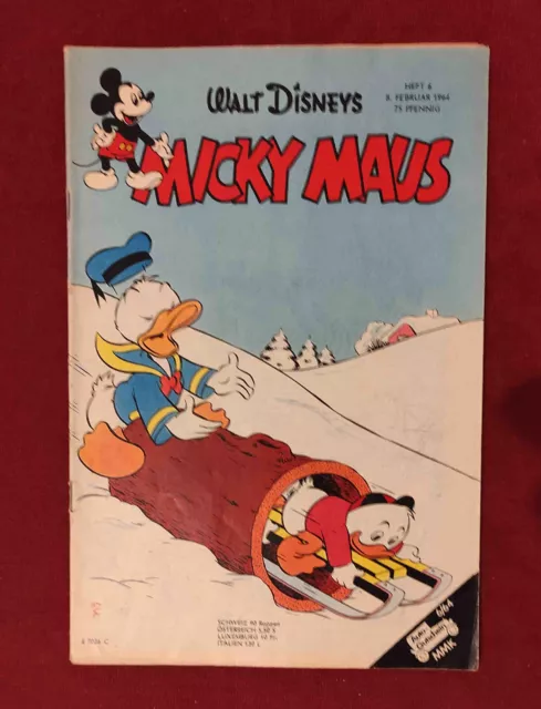 MICKY MAUS  Heft 6 vom 08.02.1964   /  mit MMK-Zeitung Nr. 374