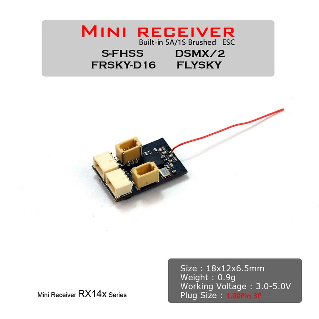 RÉCEPTEUR MINI MICRO RX 4CH série RX14X intégré (ESC brossé 1S 5A ...
