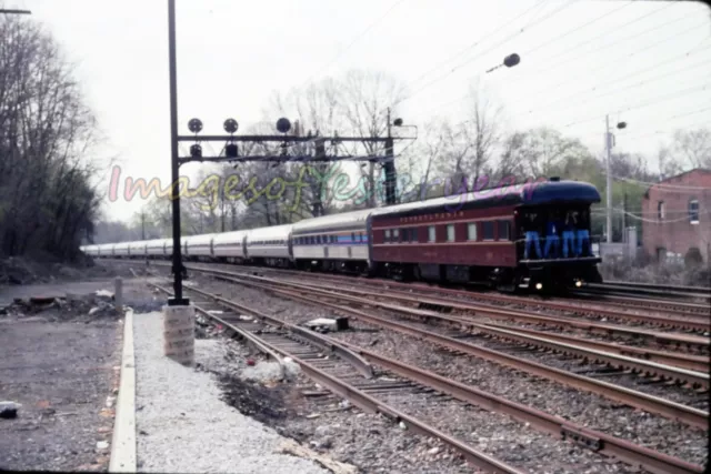 Vtg 90's Orig Photo Slide PRR Passenger Car  bb099
