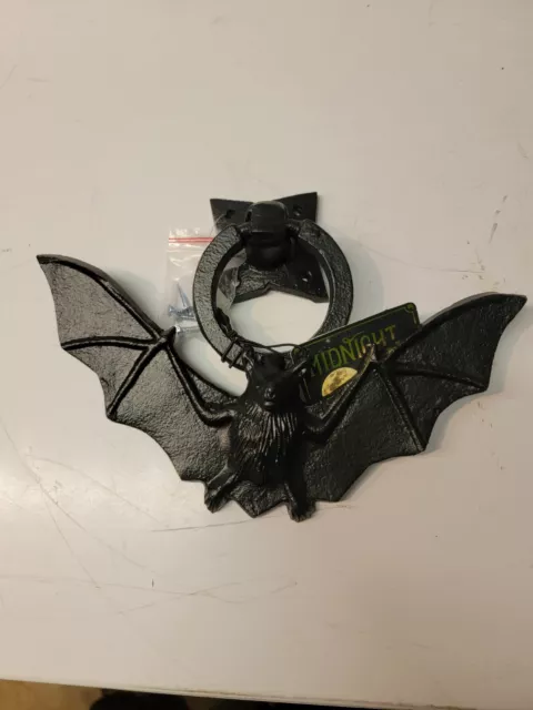Halloween Gothic Cast Iron Bat Wall Door Knocker Decor Black
