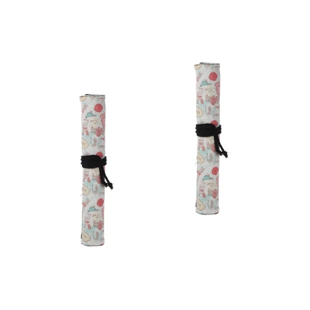 2 Count Oil Painting Pencil Case Canvas Travel Pouch Slot Artist