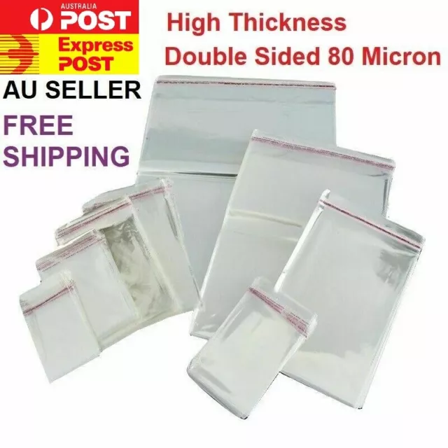 Self Adhesive Seal Cellophane Resealable Plastic OPP Packing Bags100/200/1000pcs