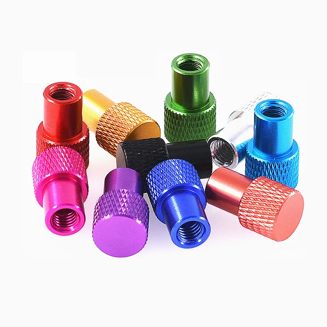 Dadi pollice M3 Knurred lega di alluminio dado zigrinato colori foro cieco
