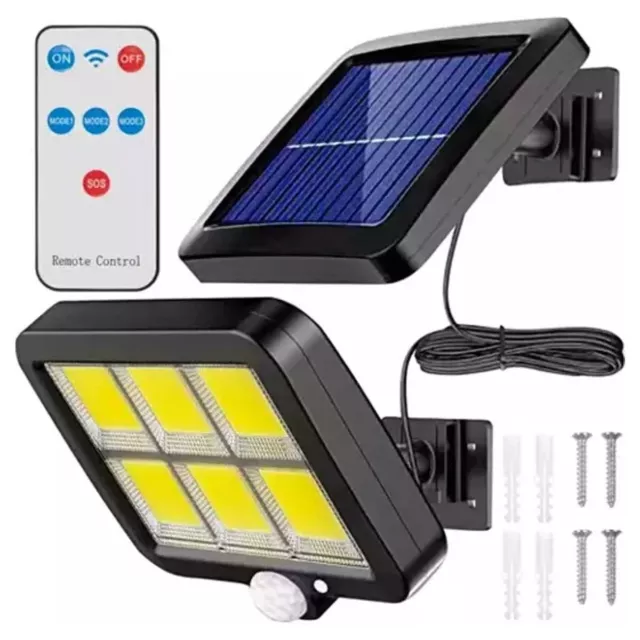 Lampe Projecteur  Solaire  LED 36W 120 COB Détecteur de Mouvement Télécommande