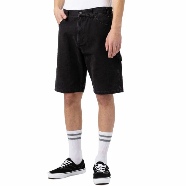 Dickies Anatra Tela Breve Pantaloni Uomo Corti Estivi Pantaloncini Cotone Nero