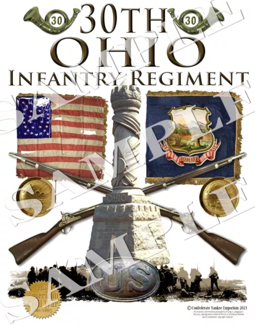 30th Ohio Infantry Union Army American Civil War themed art print