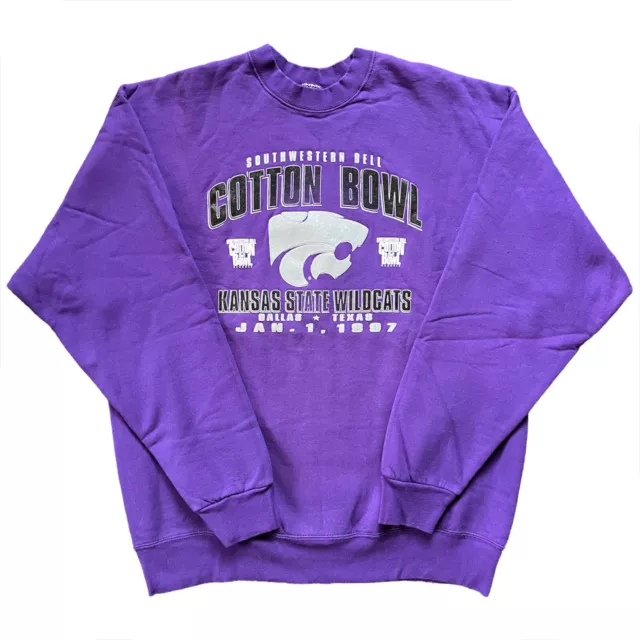 NWOT Vintage 1997 Kansas State Wildcats Cotton Bowl Sweatshirt Purple Size XL