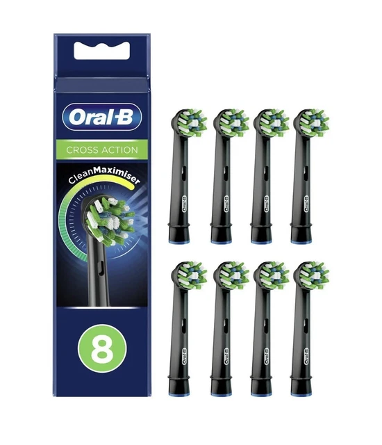 Braun Oral-B 8 schwarz Ersatz elektrische Zahnbürste Köpfe Kreuzung Maximator