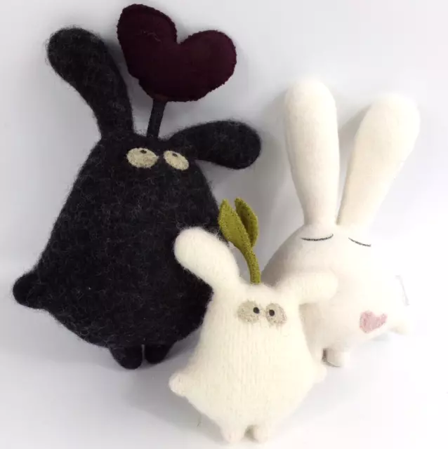 Lot de 3 peluches laine LES GUGUS