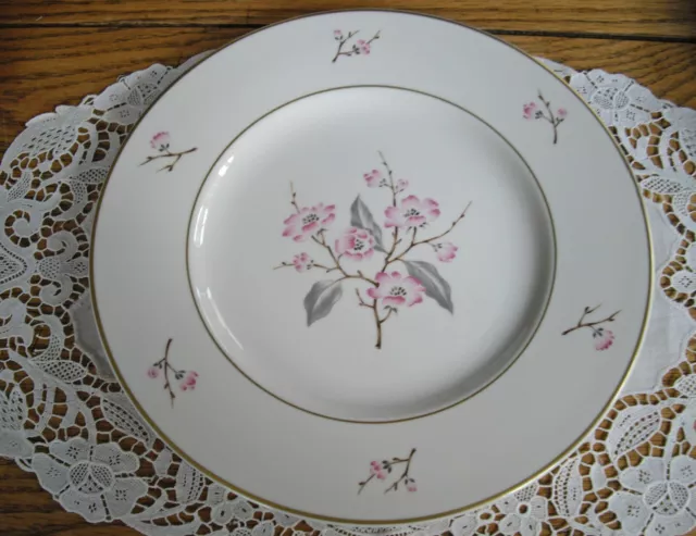Vintage Syracuse China JUBILEE Pink Flowers 10 1/4" Dinner Plate ~