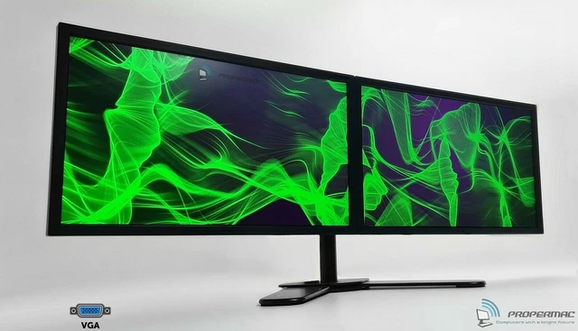 2 x 22" Dual Monitor Setup 44" FULL HD 1920x1080 LED VGA New Dual Stand