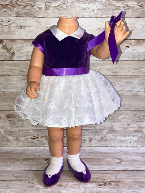 Chatty Cathy Inspired Reproduction Purple Velvet & Lace Dress OOAK Chatty Cathy Inspired Reproduction Purple Velvet & Lace Dress OOAK