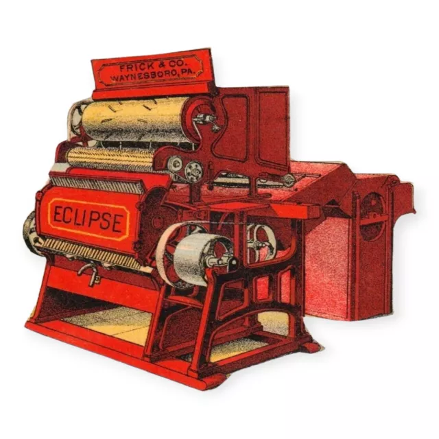 1880s Frick & Co. Eclipse Waynesboro PA Printing Press Victorian Trade Card Ad