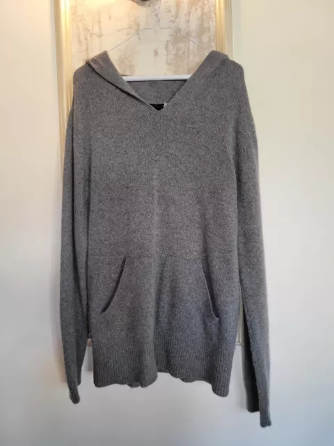 Parballe cashmere sweater Medium V-neck 100% Cashmere gray hoodie Mens