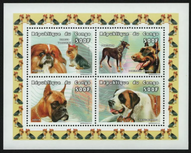 Kongo-Brazzaville 1999 - Mi-Nr. 1637-1640 A ** - MNH - Hunde / Dogs