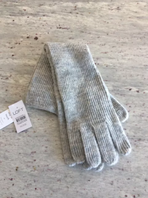 Loft Sleeve Gloves, Knit, Gray, NWT