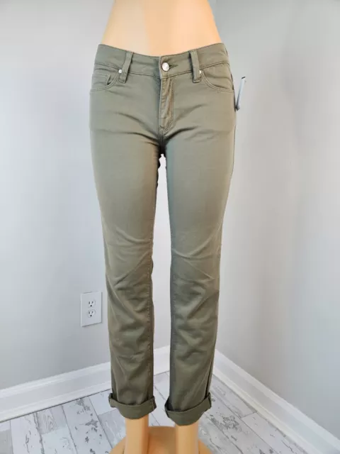 Mavi Womens Jeans 27 Emma Slim Boyfriend Premiun Cotton Olive Green