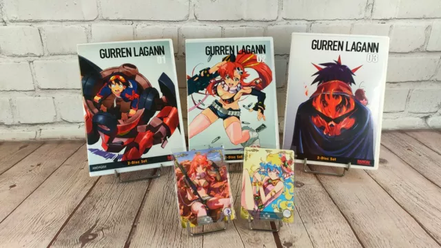 Lot Bandai 3 Dvd (Zone 1) Gurren Lagann Vol. 1 2 3  27 Épisodes + 2 Cartes Coll.