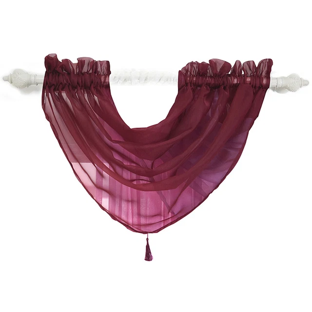 Sheer Valance Window Curtain Swag Rod Pocket Net Scarf Living Room Drapes Decor