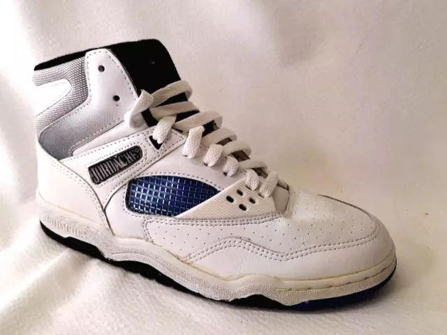 VTG 80 S JORDACHE No Exit High Top Leather Sneakers Men s Size 8 White R. Blue 99.95 PicClick
