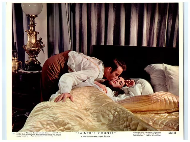 Raintree County Original Lobby Card Montgomery Clift kissing Elizabeth Taylor