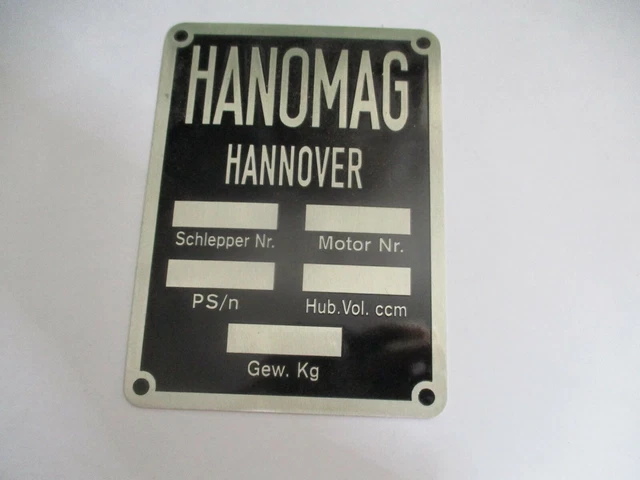 Typenschild Hanomag Traktor Schild Händlerschild Heinrich Henze