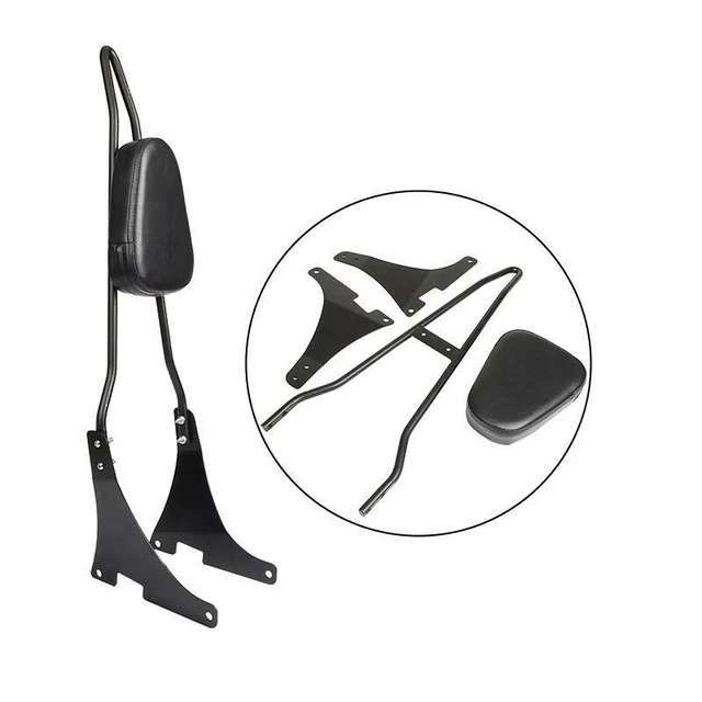 Black Sissy Bar Backrest Passenger w/ Pad For Harley Sportster XL 883 1200 04-UP