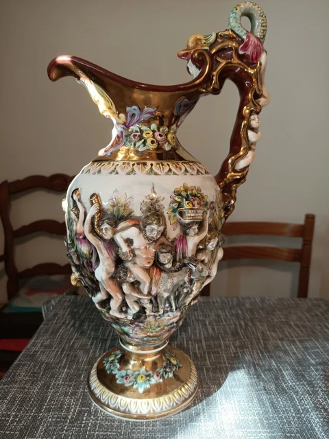 Rare Série X6 Assiettes Faïence CAPODIMONTE Italie Miniature dinette