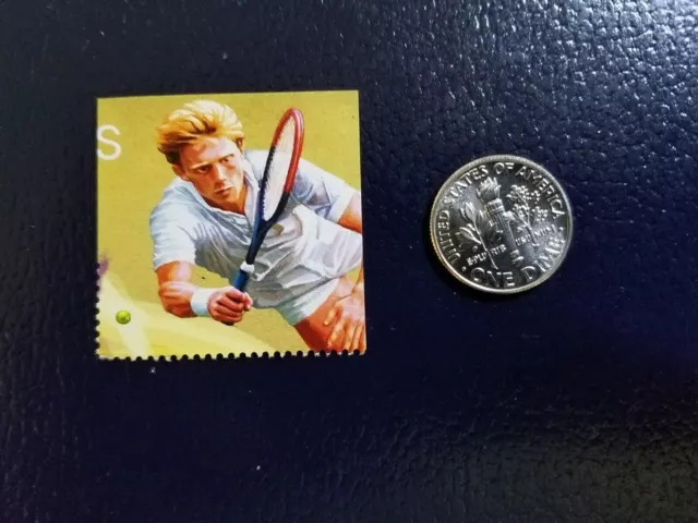 Boris Becker Tennis 2014 Republique Du Niger 1 Sided Perforated Stamp