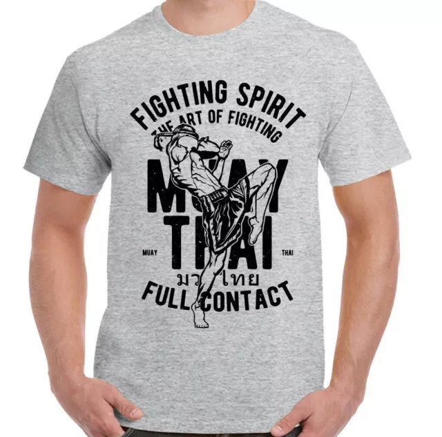 T-shirt Muay Thai da uomo arti marziali MMA kick boxing allenamento top a contatto completo