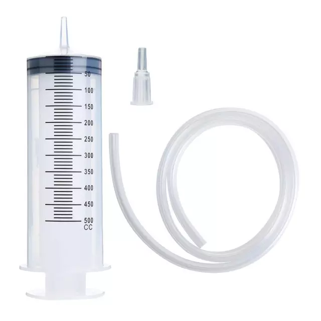 500Ml Large Syringe with 27.6 Inch Tube, Sterile and Individual Sealed, Plastic