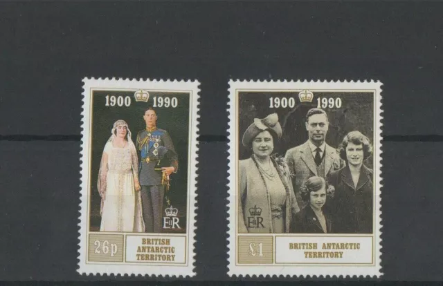 British Antarctic Territory 1990 Queen Mother 90th Birthday Stamp Set