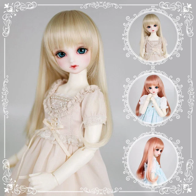 BJD Doll Hair Wigs with Bangs fit for 1/3 1/4 1/6 Dolls Accessories Replace DIY
