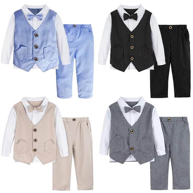 2pcs Baby Toddler Boys Christening Outfit Kids Formal Suit Wedding Clothes Set