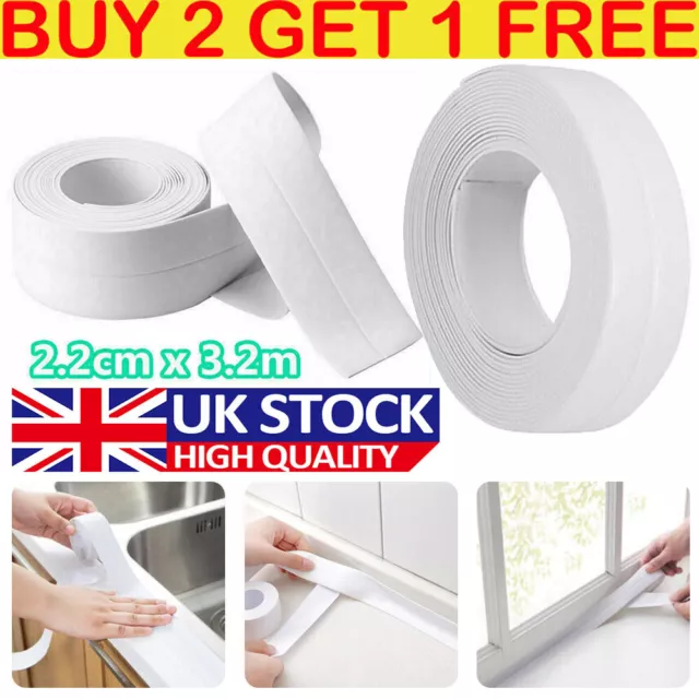 Bath Kitchen Caulk Tape Sealant Strip PVC Self Adhesive Toilet Wall Sealing Tape