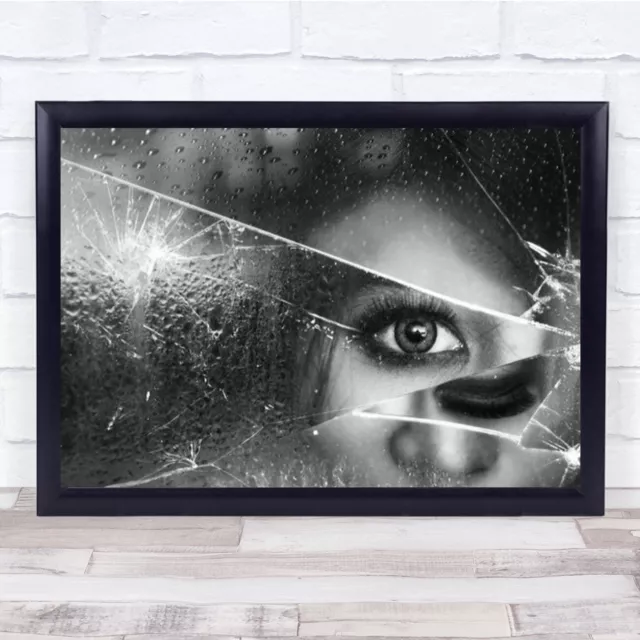 Face Of Pieces Portrait Crack Cracked Cracks Shards Shard Mirror Wall Art Print