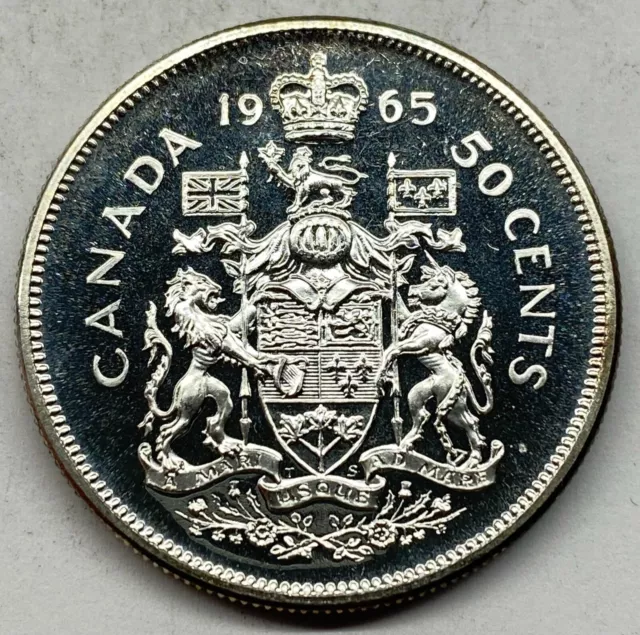 Canada 1965 50 Cents Half Dollar Silver Coin - Proof Like Cameo