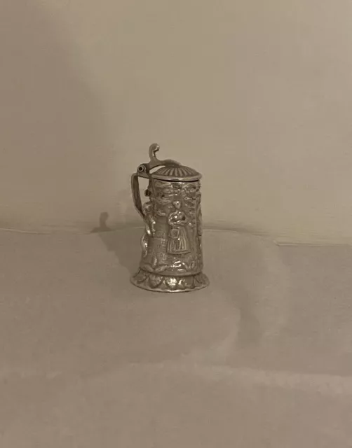 An Attractive German Novelty Silver Stein Tankard, Late 19th Century (F2446)