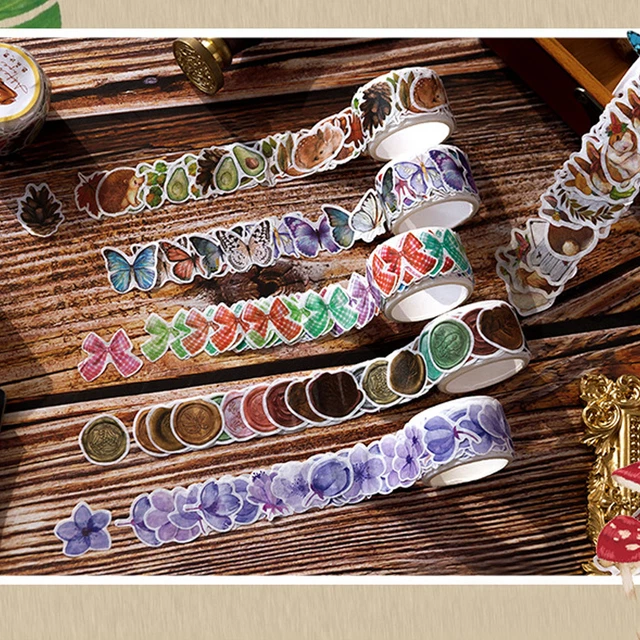 9 Rolls Floral Paper Tape Set DIY Retro Beautiful Patterns Decorative Masking