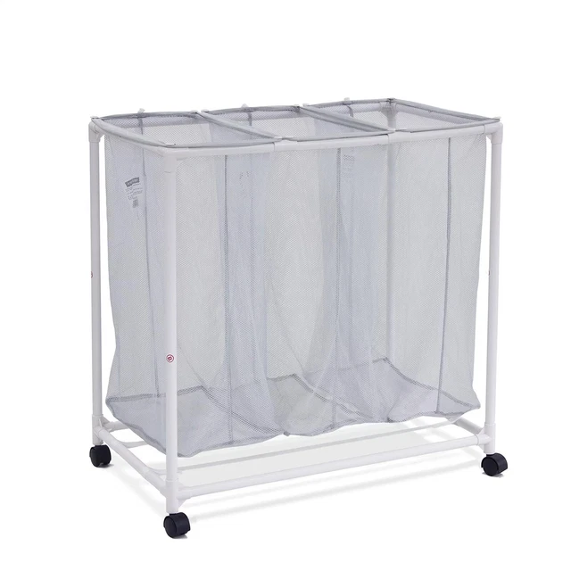 Mainstays 3 Bag Mesh Rolling Sorter Laundry Cart