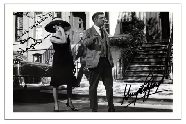 Audrey Hepburn + George Peppard Breakfast At Tiffany's Signed Photo Print