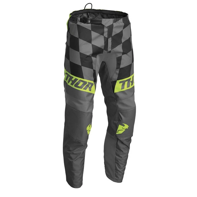 THOR Sector Birdrock Yout Kids Motocross Pants Grey Yellow Enduro Crosspants Quad