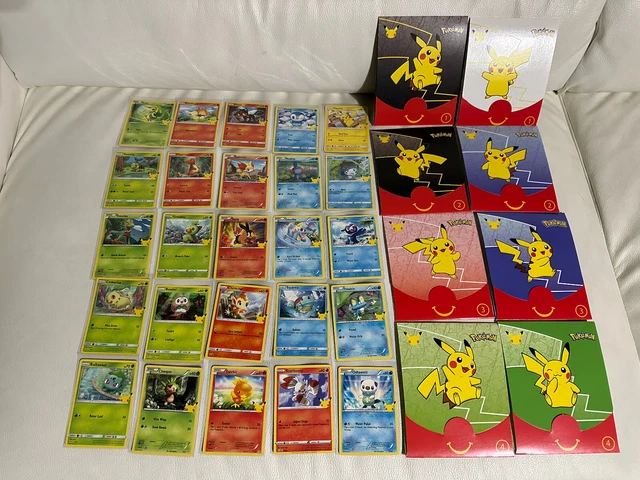 McDonalds Pokemon 25 Jahre Jubiläum Alle Non Holo Karten Komplett Set - englisch