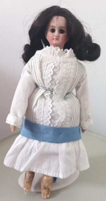 Poupée Ancienne Reproduction François Gaultier 54 Cm - Yeux Verre Bleu, Perruque Mohair - Corps Cuir