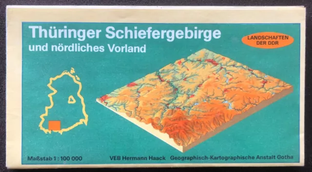 Landkarte Thüringen Thüringer Schiefergebirge und nördliches Vorland Haack 1989