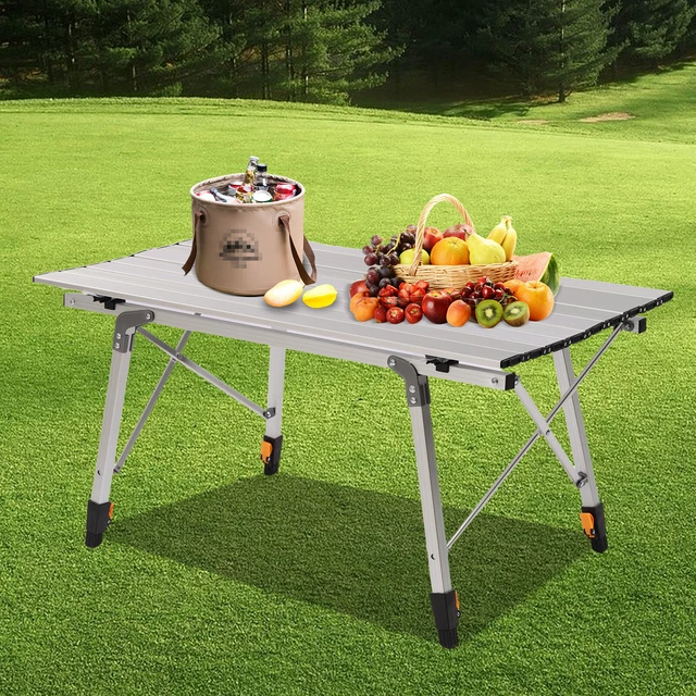 PORTABLE CAMPING TABLE BBQ Picnics Foldable Roll Up Table with