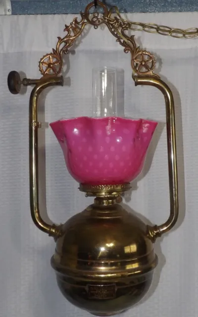 M&M Arc Lamp Cranberry Shade Vintage Lantern Now A Electric Chandelier 2