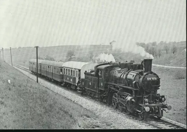 "Alte Foto-AK"- Dampflokomotive 324.1518 der GySEV bei Rattersdorf/ Liebing 1968