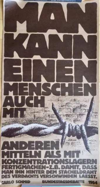 Politisches Plakat / Poster mit Carlo Schmid-Zitat „Man kann einen Menschen...“