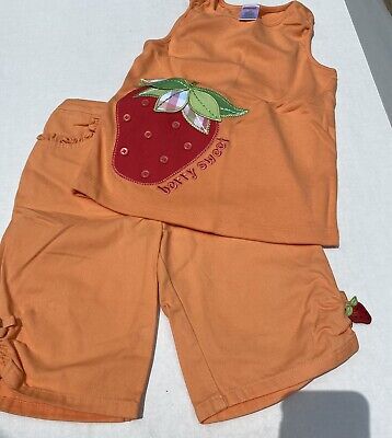 NWT  Gymboree Tutti Fruity Girls 2 pc Capri set sz 4T orange/strawberry